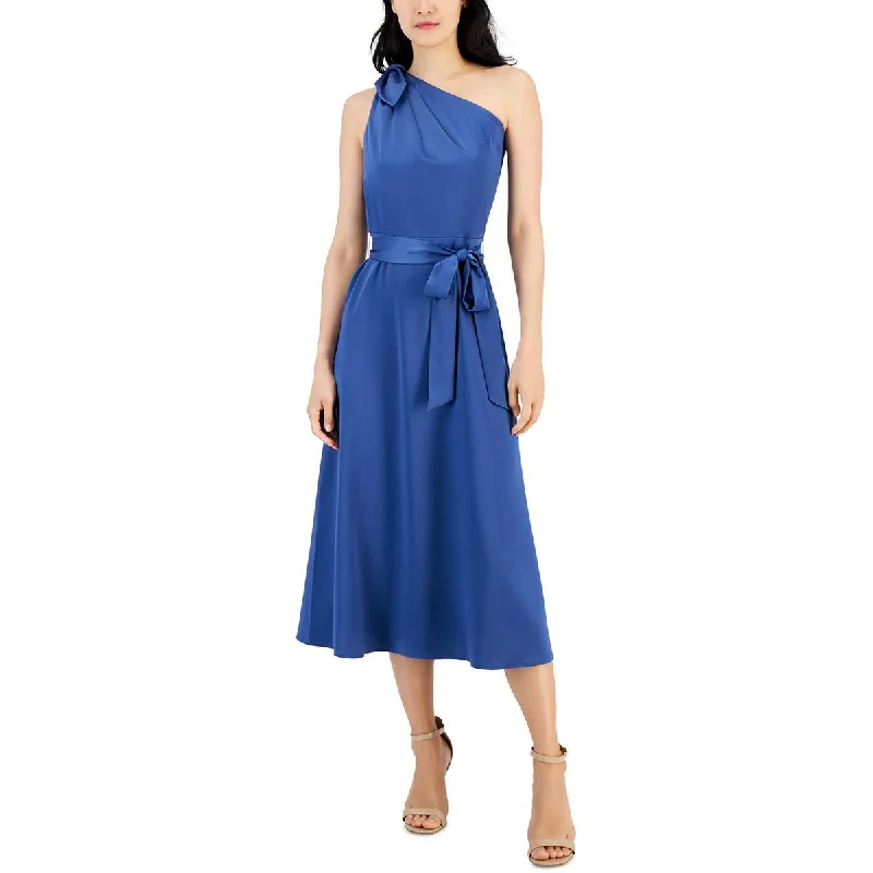 Anne Klein Womens Satin Midi Fit & Flare Dress Trendy Boho Midi Dress