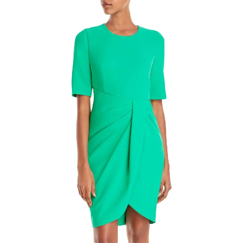 Black Halo Womens Formal Midi Sheath Dress Trendy Ruched Side Midi Dress