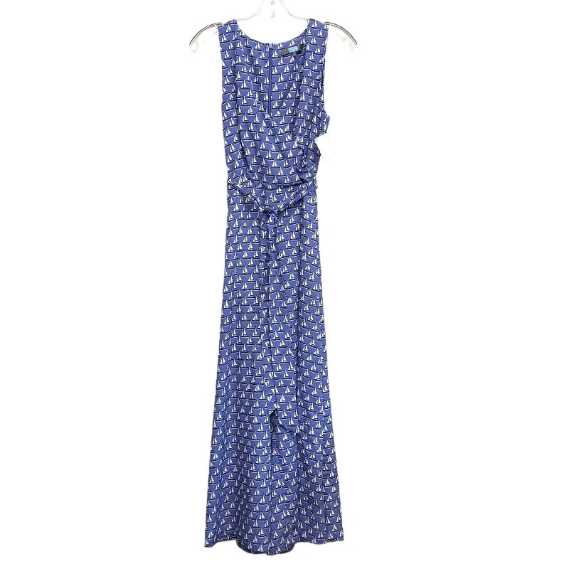 BLUE DRESS CASUAL MIDI by EVA FRANCO Size:S Comfortable Sleeveless Midi Dress