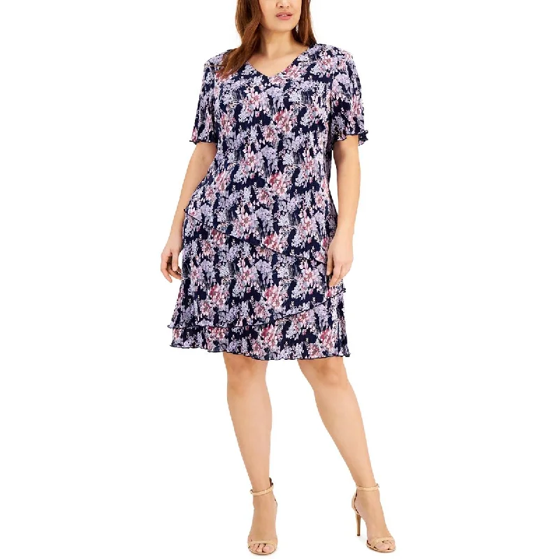 Connected Apparel Womens Plus Work Midi Sheath Dress Comfortable Casual Midi Dress