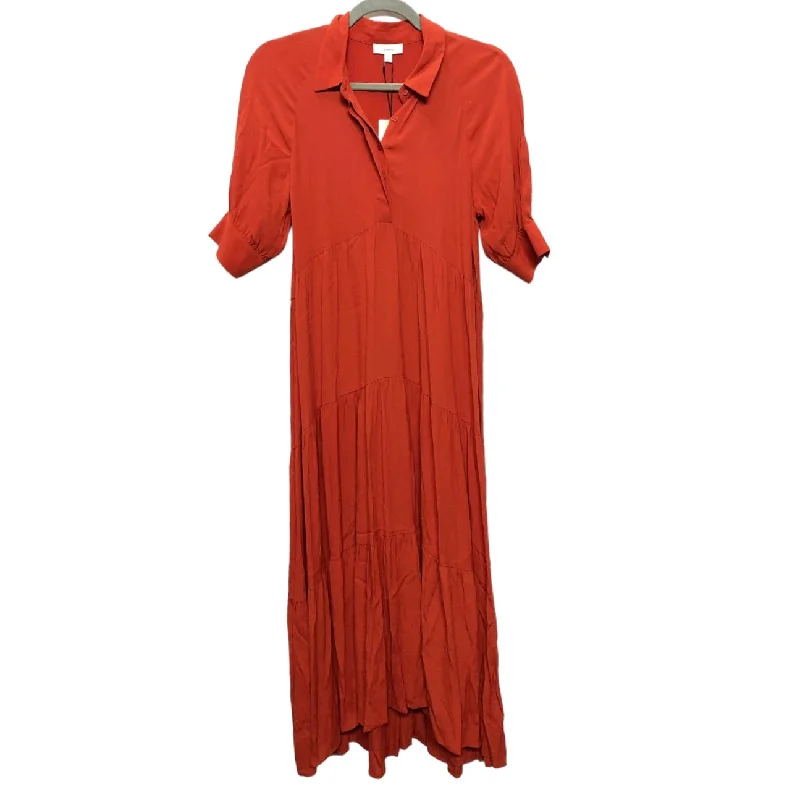 Dress Casual Midi By A Loves A In Orange, Size: Xs Chic Floral Print Midi Dress