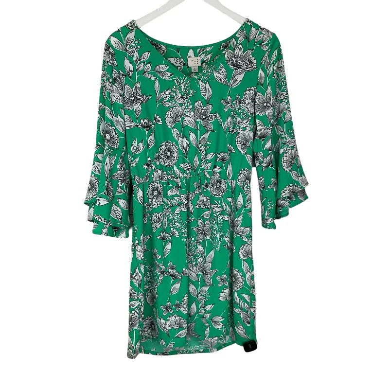 Dress Casual Midi By A New Day In Green, Size: S Stylish High-Waisted Midi Dress