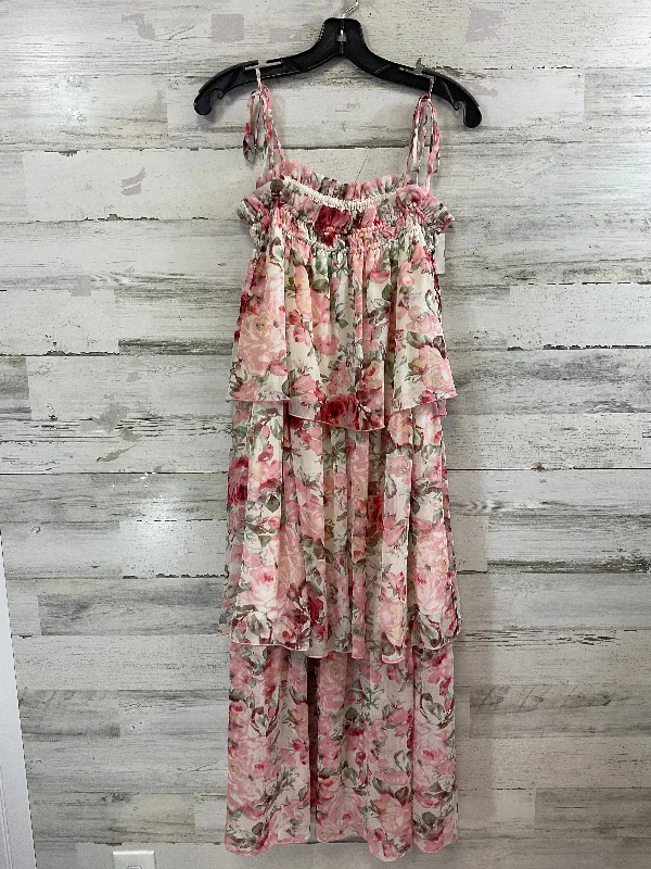 Dress Casual Midi By Aakaa In Pink, Size: S Stylish Wraparound Midi Dress