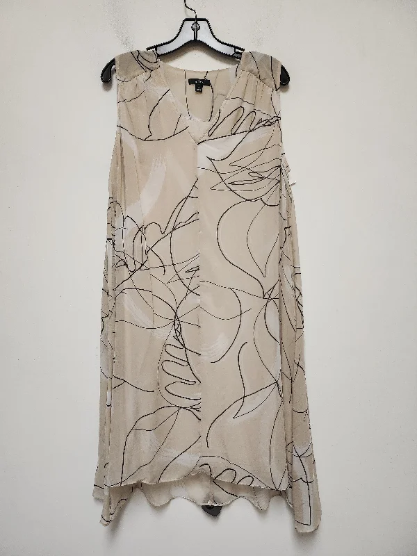 Dress Casual Midi By Alfani In Black & Tan, Size: M Elegant V-Neck Midi Dress