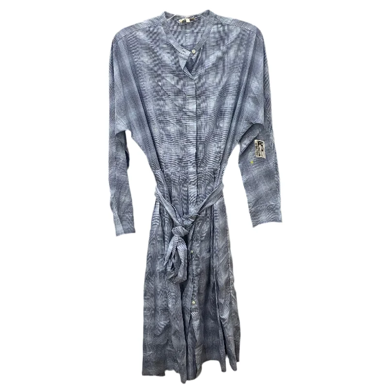 Dress Casual Midi By ann mashburn In Blue, Size: L Trendy Mock Neck Midi Dress