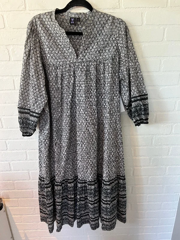 Dress Casual Midi By Anna Sui In Black & White, Size: L Fashionable Chiffon Midi Dress Dress Casual Midi By Anna Sui In Black & White, Size: L Fashionable Chiffon Midi Dress