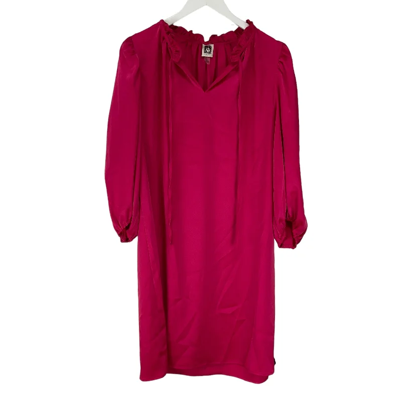Dress Casual Midi By Anne Klein In Pink, Size: L Comfortable Draped Midi Dress