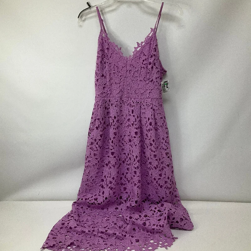 Dress Casual Midi By Astr The Label In Purple, Size: M Elegant Satin Button Midi Dress Dress Casual Midi By Astr The Label In Purple, Size: M Elegant Satin Button Midi Dress