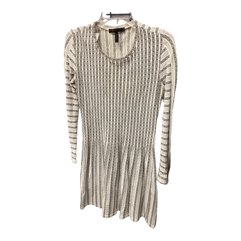 Dress Casual Midi By Bcbgmaxazria In Grey & White, Size: S Trendy Square Neck Midi Dress Dress Casual Midi By Bcbgmaxazria In Grey & White, Size: S Trendy Square Neck Midi Dress