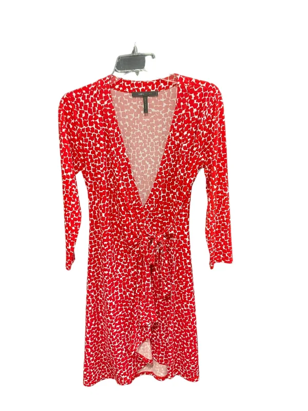 Dress Casual Midi By Bcbgmaxazria In Red White, Size: S Comfortable Knitwear Midi Dress