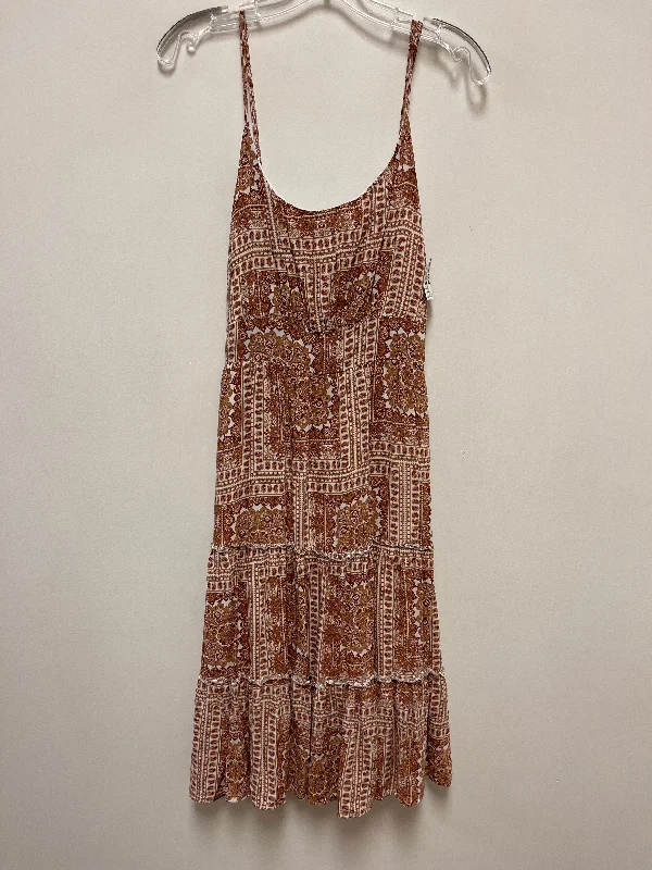 Dress Casual Midi By Blu Pepper In Tan, Size: M Stylish Halter Neck Midi Dress