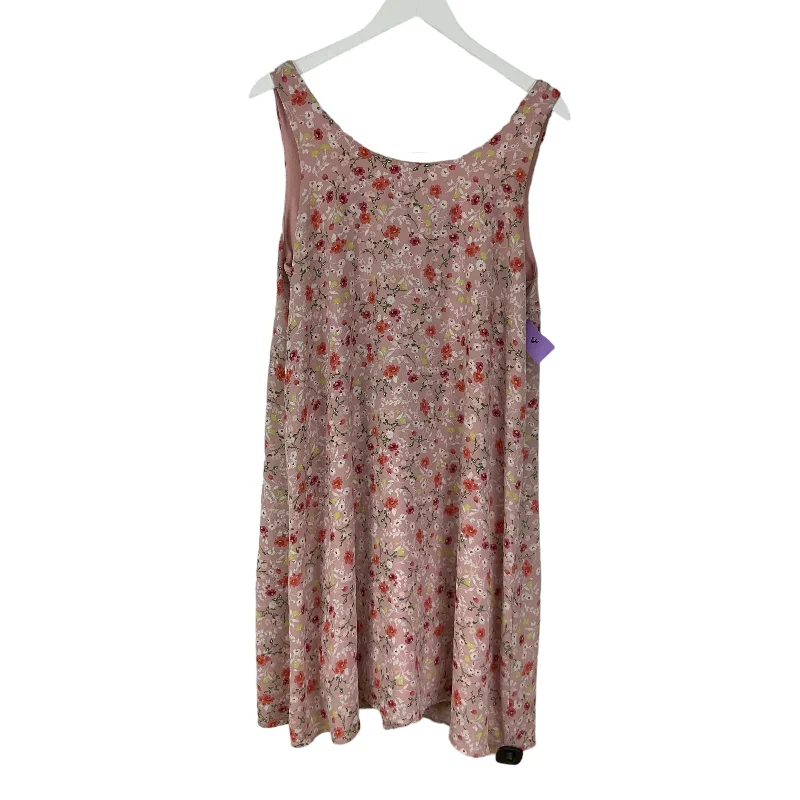 Dress Casual Midi By Bobeau In Pink, Size: L Elegant Faux Wrap Midi Dress