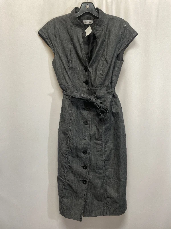 Dress Casual Midi By Calvin Klein In Black, Size: L Comfortable Deep V Midi Dress
