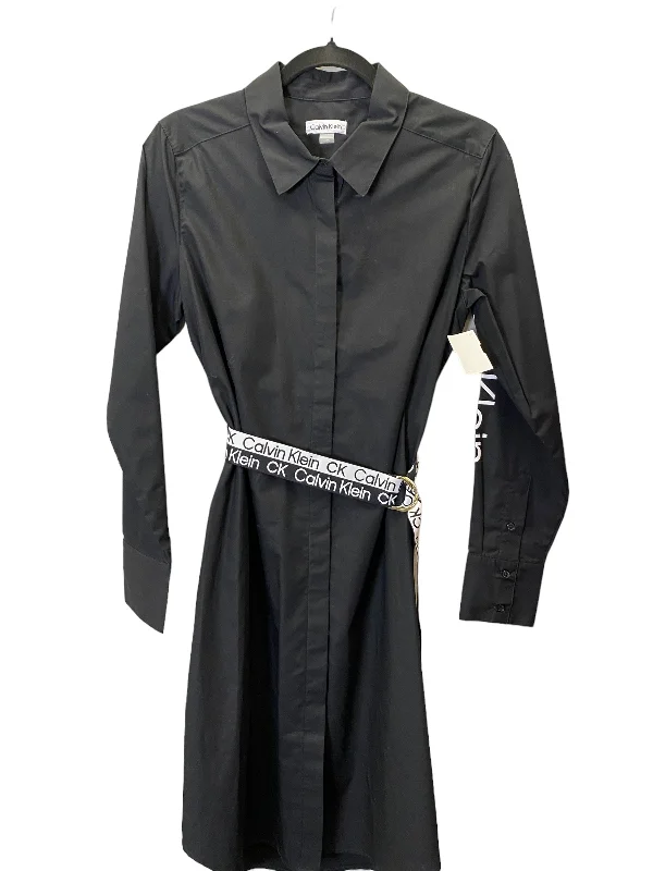 Dress Casual Midi By Calvin Klein In Black, Size: M Elegant V-Neck Midi Dress