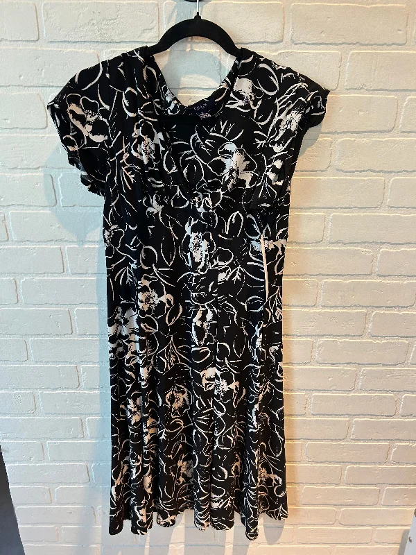 Dress Casual Midi By Chaps In Black & White, Size: M Trendy Mock Neck Midi Dress