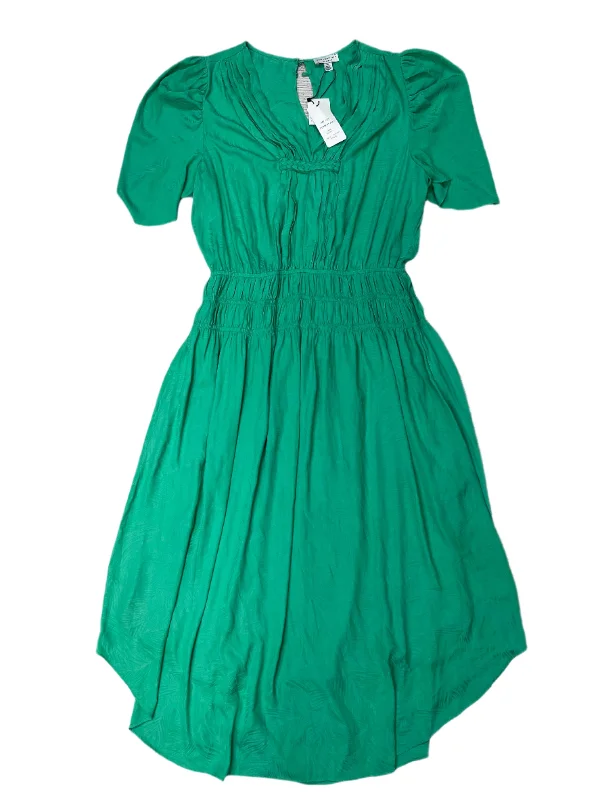 New! Dress Casual Midi In Green, Size: M Fashionable High-Low Midi Dress