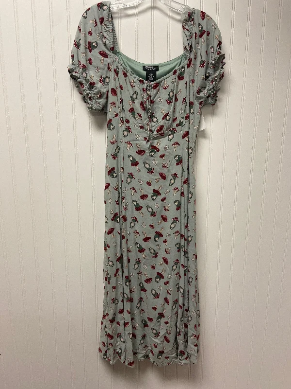Dress Casual Midi By Cmc In Blue, Size: M Trendy Long Sleeve Midi Dress