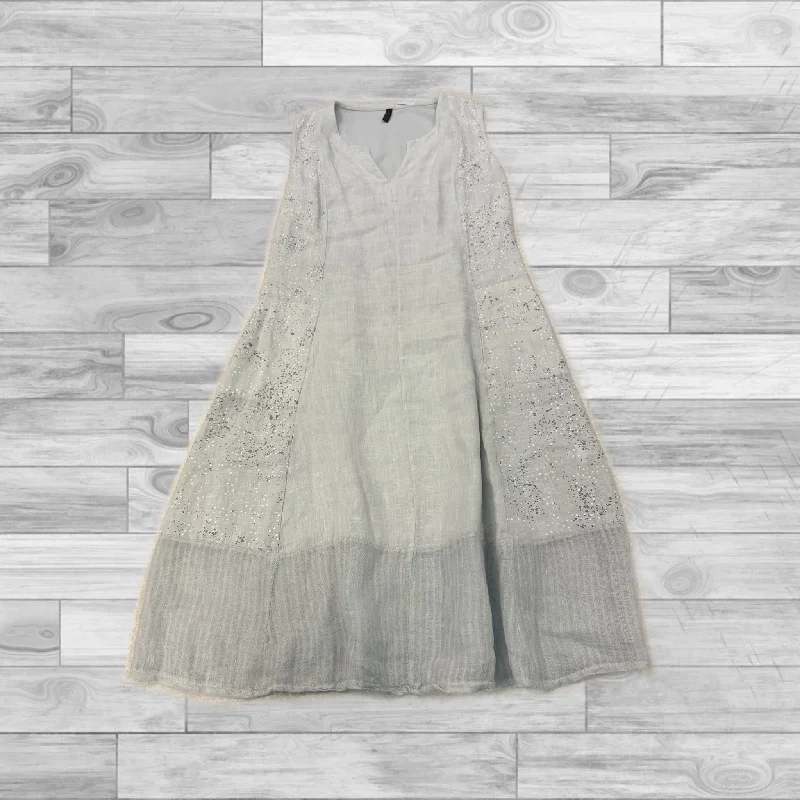 Dress Casual Midi By Cmc In Grey, Size: L Elegant Faux Wrap Midi Dress