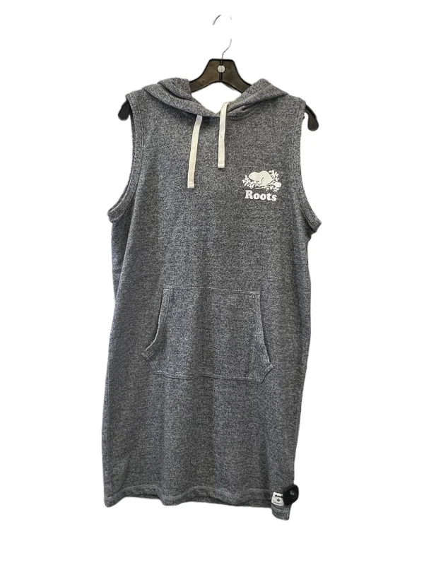 Dress Casual Midi By Cmc In Grey, Size: L Comfortable Wrap Midi Dress