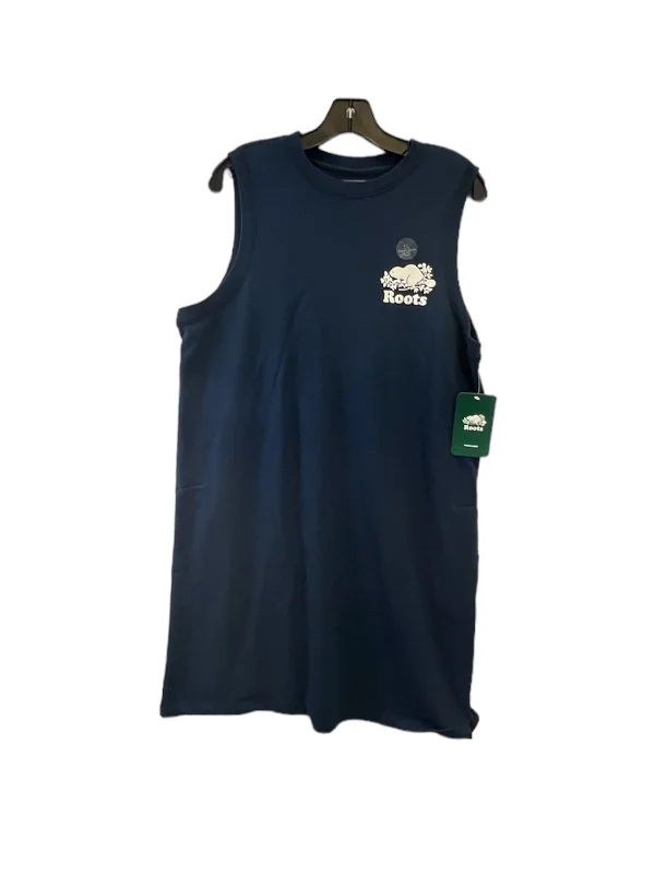 Dress Casual Midi By Cmc In Navy, Size: L Stylish Button-Down Midi Dress