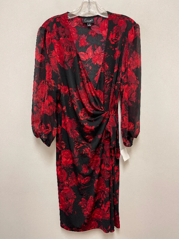 Dress Casual Midi By Connected Apparel In Black & Red, Size: L Comfortable Ribbed Midi Dress Dress Casual Midi By Connected Apparel In Black & Red, Size: L Comfortable Ribbed Midi Dress