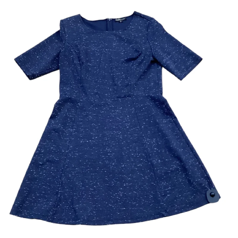 Dress Casual Midi By Dalia In Navy, Size: L Trendy Long Sleeve Midi Dress