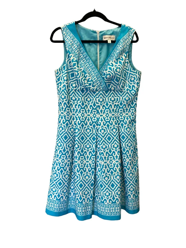 Dress Casual Midi By Dannyandnicole In Blue & White, Size: L Comfortable Lace-Up Midi Dress Dress Casual Midi By Dannyandnicole In Blue & White, Size: L Comfortable Lace-Up Midi Dress