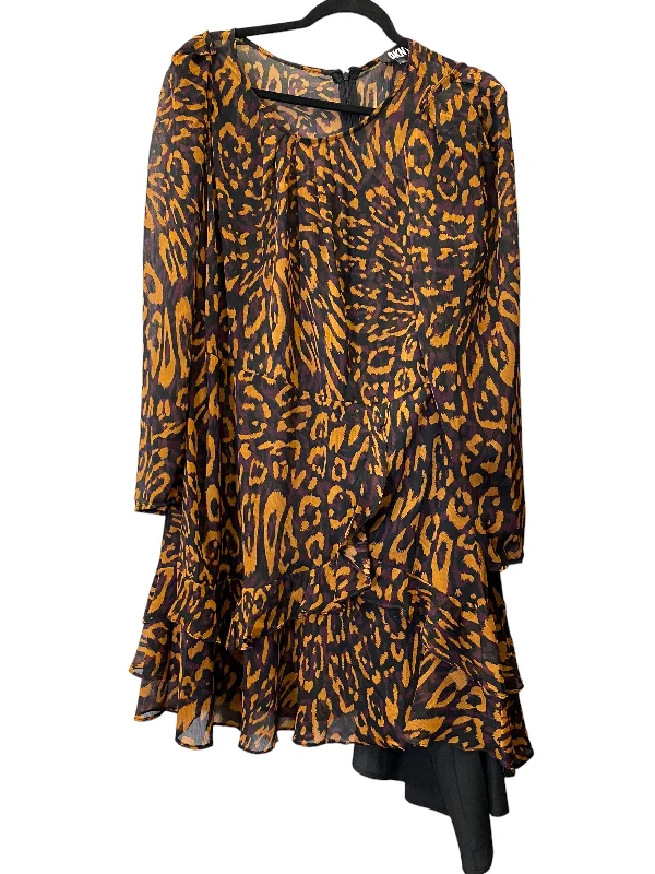 Dress Casual Midi By Dkny In Animal Print, Size: Xl Comfortable Ruched Midi Dress