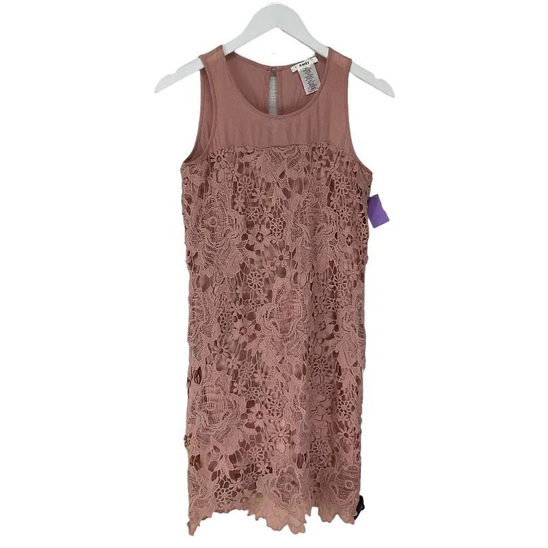 Dress Casual Midi By Esley In Pink, Size: S Elegant Lace Trim Midi Dress