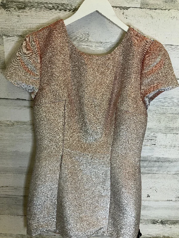 Dress Casual Midi By Express In Silver, Size: M Fashionable Sheer Sleeve Midi Dress