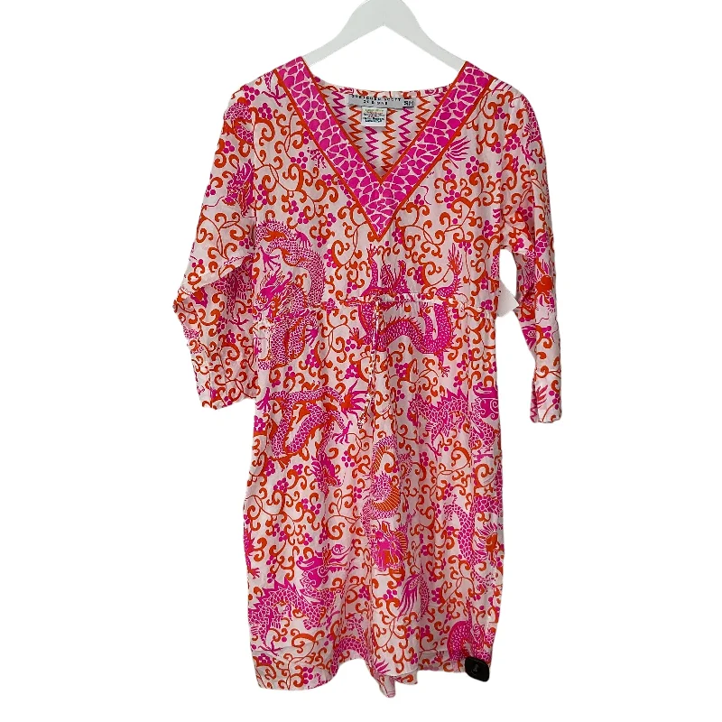 Dress Casual Midi By Grey Lab In Orange & Pink, Size: M Elegant Pleated Detail Midi Dress Dress Casual Midi By Grey Lab In Orange & Pink, Size: M Elegant Pleated Detail Midi Dress