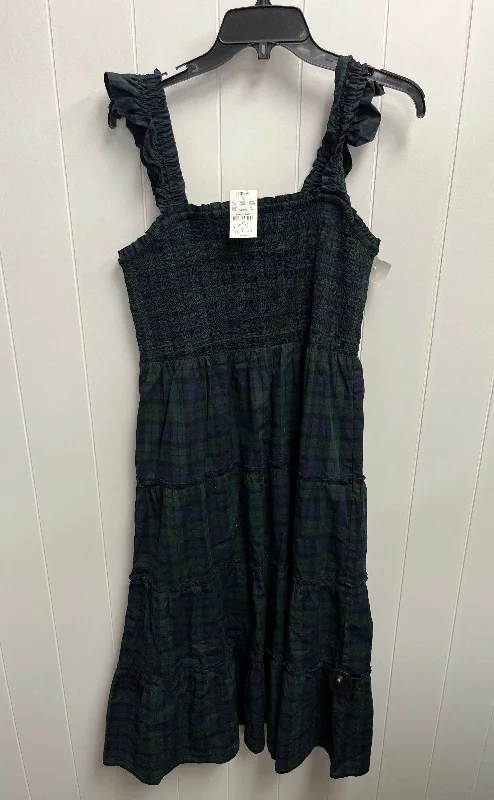 Dress Casual Midi By J. Crew In Green, Size: M Trendy Midi Dress with Belt