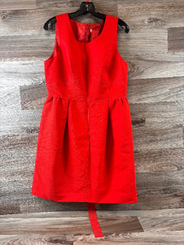 Dress Casual Midi By J. Crew In Orange, Size: L Trendy Ruffled Sleeve Midi Dress