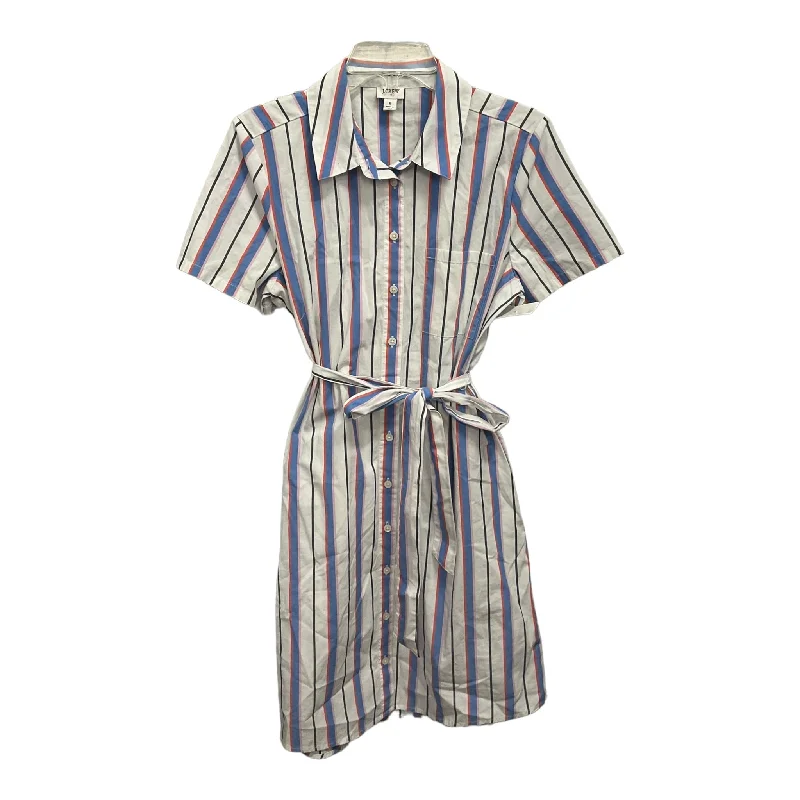 Dress Casual Midi By J. Crew In Striped Pattern, Size: M Trendy Midi Dress with Belt
