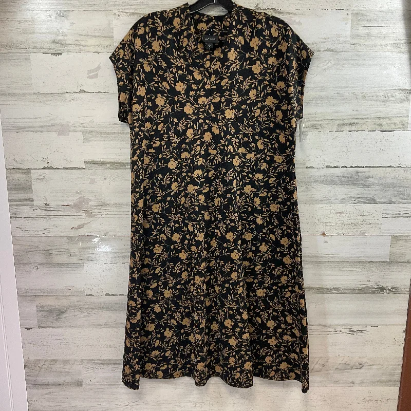 Dress Casual Midi By J. Jill In Black & Brown, Size: M Comfortable Stretch Midi Dress Dress Casual Midi By J. Jill In Black & Brown, Size: M Comfortable Stretch Midi Dress