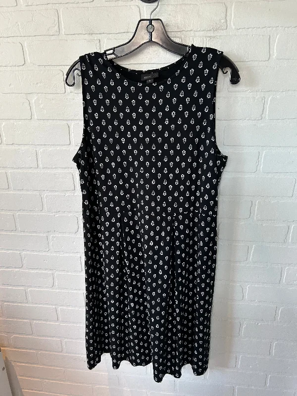 Dress Casual Midi By J. Jill In Black & White, Size: M Trendy Off-Shoulder Button Midi Dress