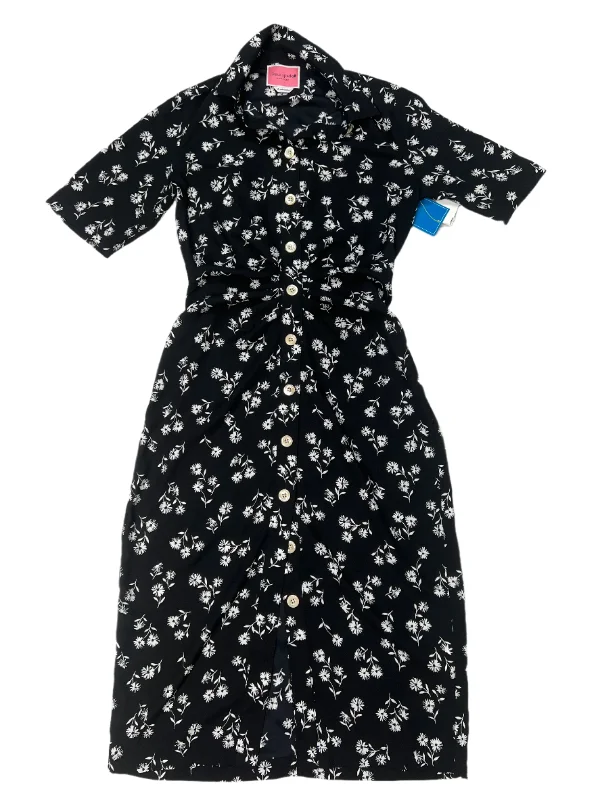Dress Casual Midi By Kate Spade In Black White, Size: Xs Fashionable High-Low Midi Dress
