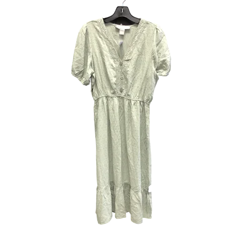 Dress Casual Midi By LARK + GREY In Green, Size: M Comfortable Button Front Midi Dress Dress Casual Midi By LARK + GREY In Green, Size: M Comfortable Button Front Midi Dress