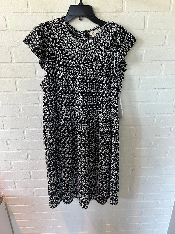 Dress Casual Midi By Loft In Black & White, Size: L Classic Black Midi Dress