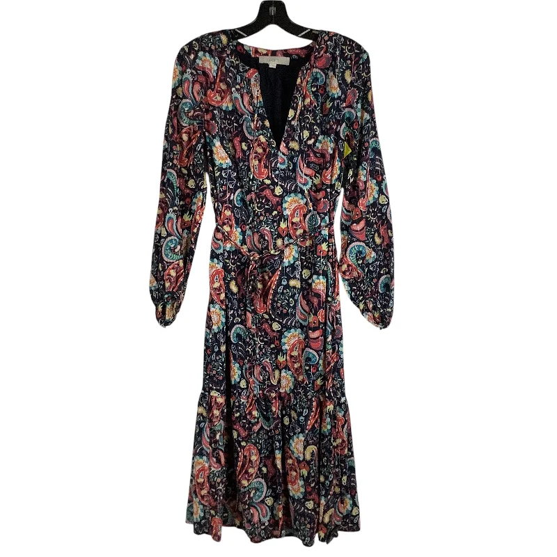 Dress Casual Midi By Loft In Navy, Size: S Stylish Animal Print Midi Dress