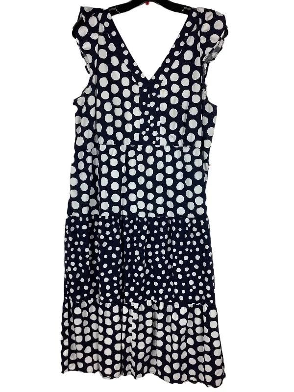 Dress Casual Midi By Loft In Polkadot Pattern, Size: L Cozy Tie-Dye Midi Dress