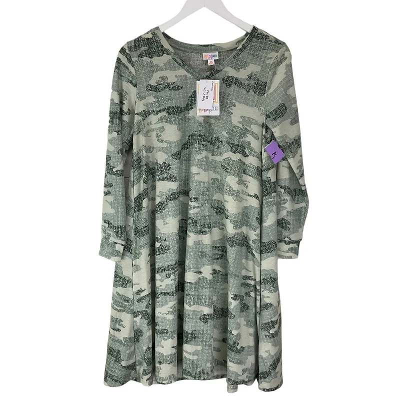Dress Casual Midi By Lularoe In Green, Size: Xs Fashionable Plaid Midi Dress