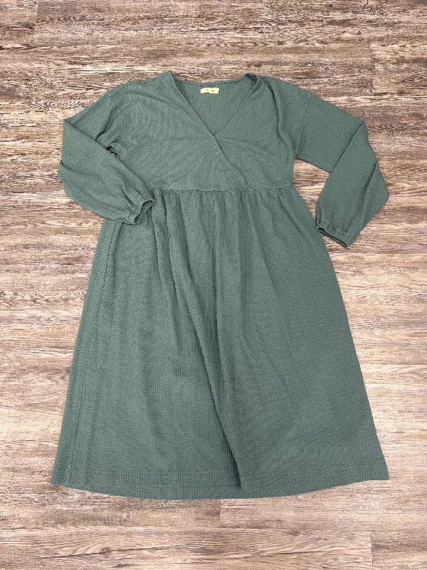 Dress Casual Midi By Madewell In Teal, Size: M Trendy Smocked Detail Midi Dress