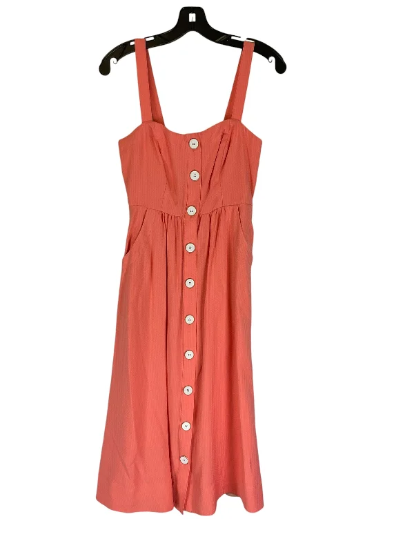 Dress Casual Midi By Maeve In Peach, Size: 6 Fashionable Casual Midi Dress