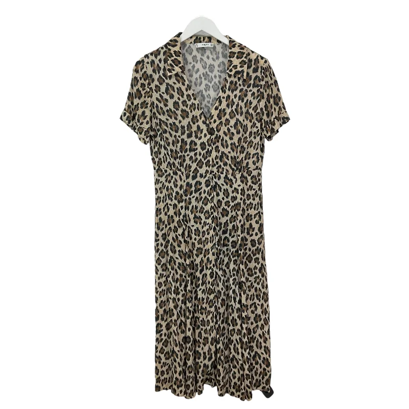 Dress Casual Midi By Mango In Animal Print, Size: 6 Trendy Shift Midi Dress