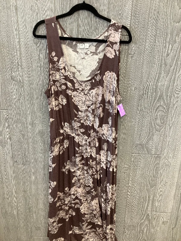 Dress Casual Midi By Maurices In Purple, Size: Xl Fashionable Floral Embroidery Midi Dress