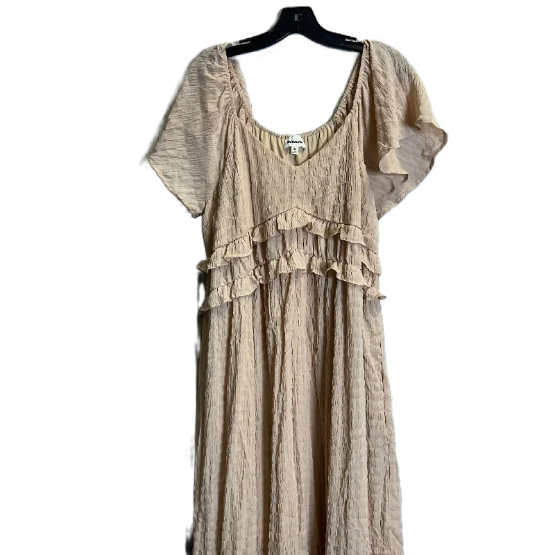 Dress Casual Midi By &Merci In Cream, Size: M Elegant Floral Appliqué Midi Dress