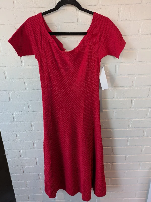 Dress Casual Midi By Michael By Michael Kors In Red, Size: L Comfortable Draped Midi Dress Dress Casual Midi By Michael By Michael Kors In Red, Size: L Comfortable Draped Midi Dress