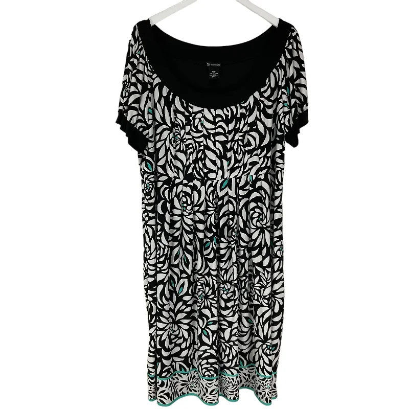 Dress Casual Midi By New Directions In Black & Blue, Size: 22 Cozy Tie-Dye Midi Dress Dress Casual Midi By New Directions In Black & Blue, Size: 22 Cozy Tie-Dye Midi Dress