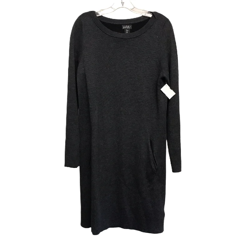 Dress Casual Midi By Nicole Miller In Grey, Size: L Elegant Satin Midi Dress
